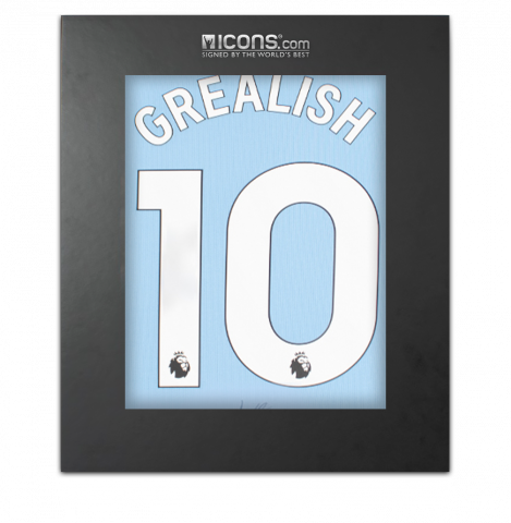 Jack Grealish Back Signed Manchester City 2023-24 Home Shirt: Signed Under Number In Deluxe Packaging