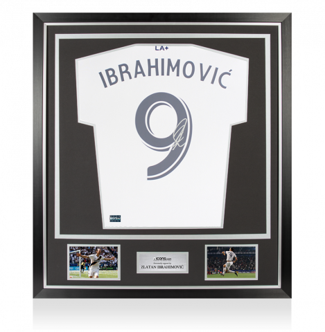 Zlatan Ibrahimovic Back Autographed Modern LA Galaxy Home Jersey with Fan Style Numbers In Classic Frame