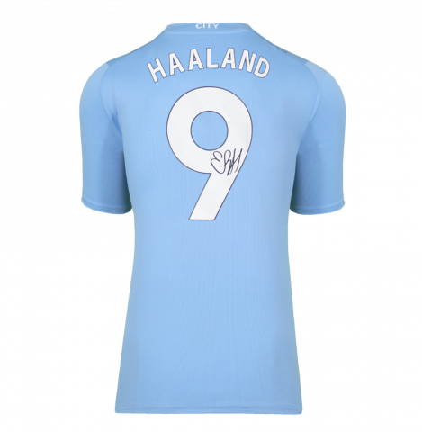 Erling Haaland Back Autographed Manchester City 2023-24 Home Jersey