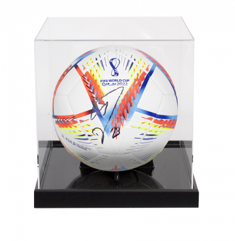 Emiliano Martinez Autographed 2022 FIFA World Cup Soccer Ball In Acrylic Case