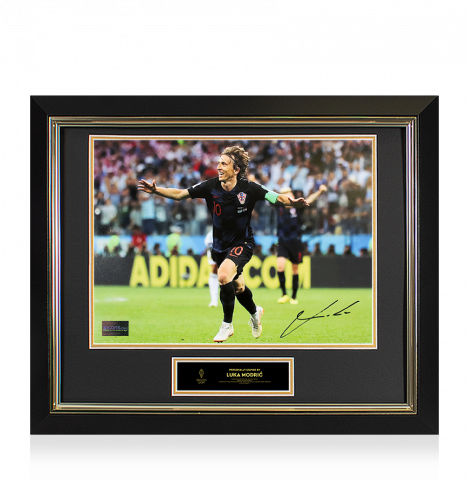 Luka Modric Official Ballon d'Or™ Autographed and Framed Croatia Photo: Goal vs Argentina