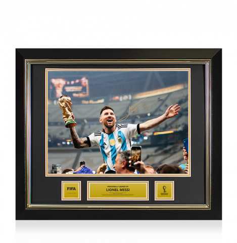 Lionel Messi Official 2022 FIFA World Cup™ Autographed and Framed Argentina Photo: 2022 FIFA World Cup Winner