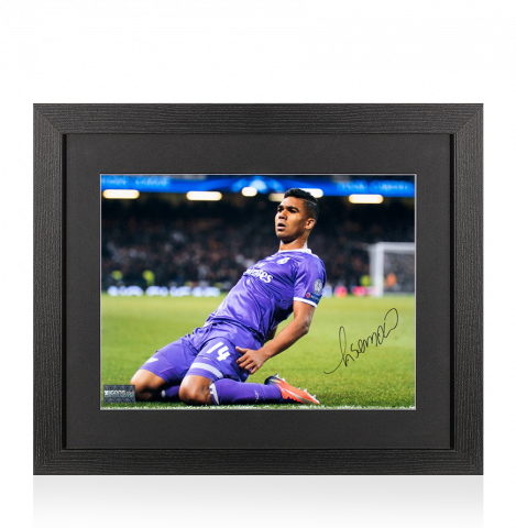 Casemiro Autographed Real Madrid Photo In Black Wooden Frame: UEFA Champions League Final Goal