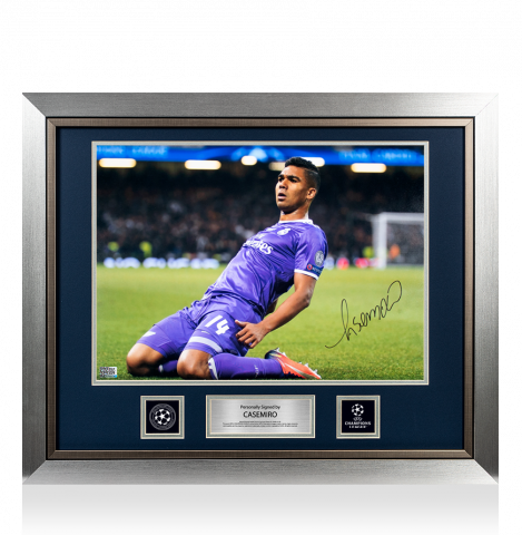 Casemiro Official UEFA Champions League Autographed and Framed Real Madrid Photo: Final Goal