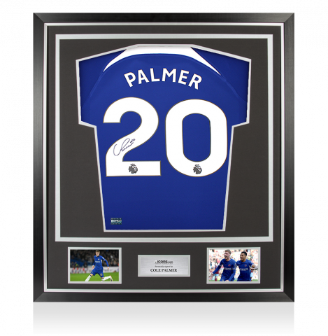Cole Palmer Back Autographed Chelsea 2023-24 Home Jersey In Classic Frame
