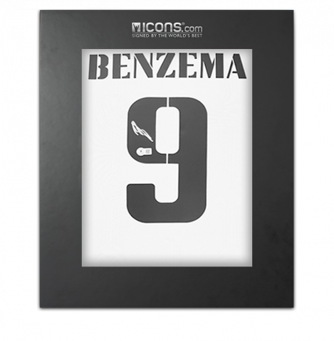 Karim Benzema Back Autographed Real Madrid 2022-23 Home Jersey In Deluxe Packaging