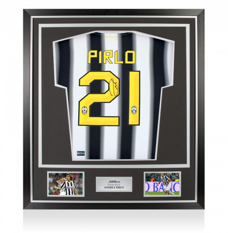 Andrea Pirlo Back Autographed Juventus 2011-12 Home Jersey In Classic Frame