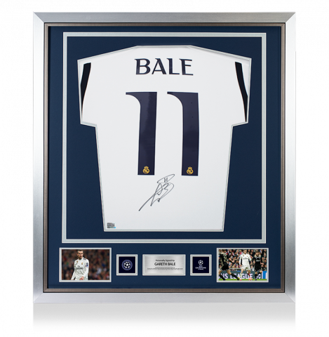 Gareth Bale Official UEFA Champions League Back Autographed and Framed Real Madrid 2023-24 Home Jersey