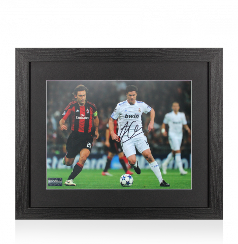 Xabi Alonso Autographed Real Madrid Photo In Black Wooden Frame: UEFA Champions League v AC Milan