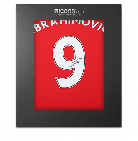 Zlatan Ibrahimovic Back Signed Manchester United 2022-23 Home Shirt with Fan Style Number In Deluxe Packaging