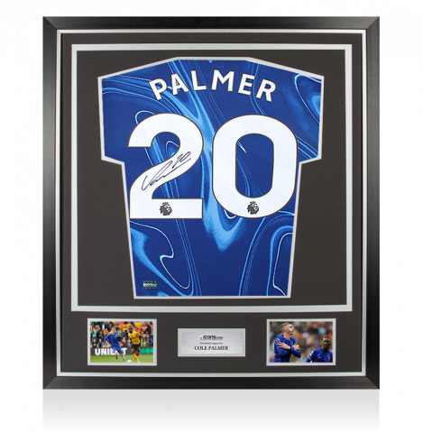Cole Palmer Back Autographed Chelsea 2024-25 Home Jersey In Classic Frame