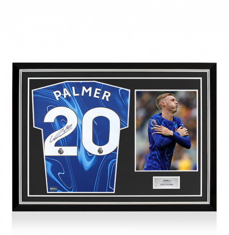 Cole Palmer Back Autographed Chelsea 2024-25 Home Jersey In Hero Frame: Option 1