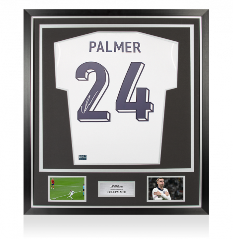 Cole Palmer Back Autographed England 2024-25 Home Jersey In Classic Frame