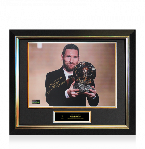 Lionel Messi Official Ballon d'Or™ Autographed and Framed Photo: 2019 Ballon d'Or Winner 