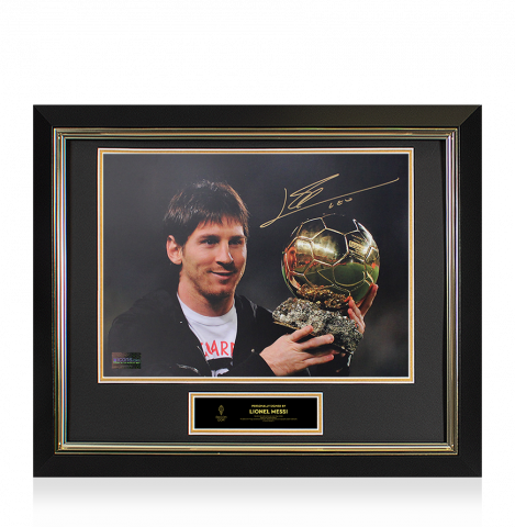 Lionel Messi Official Ballon d'Or™ Autographed and Framed Photo: 2010 Ballon d'Or Winner 