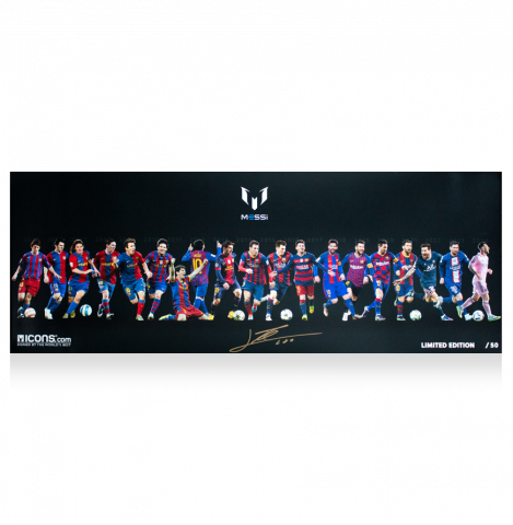 Lionel Messi Official Autographed Career Montage Poster Lionel Messi Official Autographed Career Montage Poster