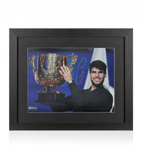 Carlos Alcaraz Autographed Photo In Black Wooden Frame: China Open 2024 Trophy