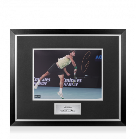 Carlos Alcaraz Autographed Photo In Premium Photo Frame: Australian Open 2024 Action