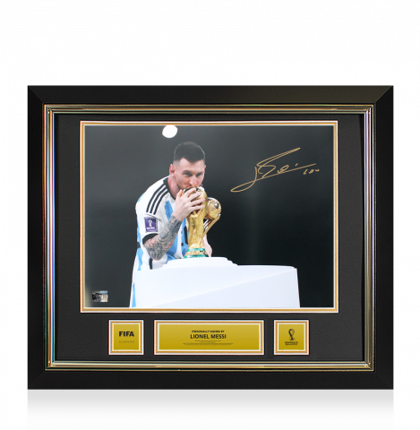 Lionel Messi Official 2022 FIFA World Cup™ Autographed and Framed Argentina Photo: 2022 FIFA World Cup Winner