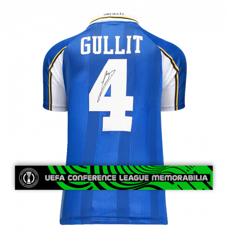 Ruud Gullit Official UEFA Conference League Back Autographed Chelsea FC 1998 ECWC Jersey