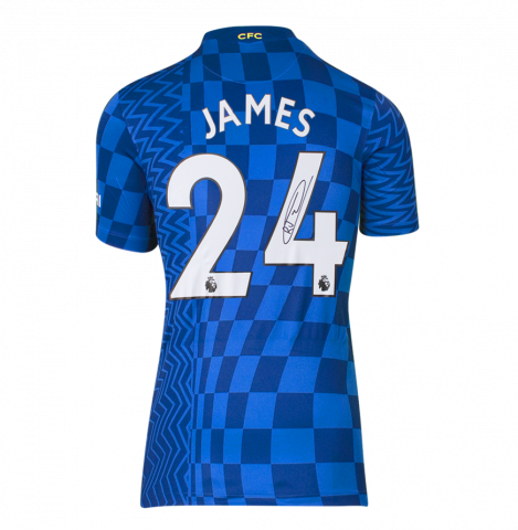 Reece James Back Autographed Chelsea 2021-22 Home Jersey In Deluxe Packaging