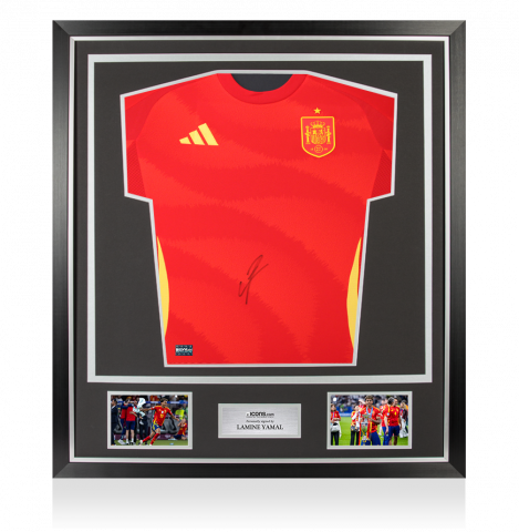 Lamine Yamal Front Signed Spain 2024-25 Home Shirt In Classic Frame