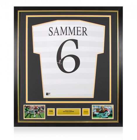 Matthias Sammer Official FIFA World Cup™ Back Signed and Framed Germany Retro Home Shirt