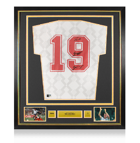 Paul Gascoigne Official 1990 FIFA World Cup™ Back Signed and Framed England 1990 Home Shirt