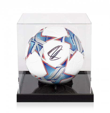 Zlatan Ibrahimovic Autographed UEFA Champions League Soccer Ball In Acrylic Case