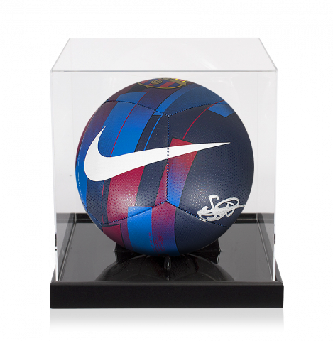 Sergino Dest Autographed FC Barcelona Branded Soccer Ball In Acrylic Case