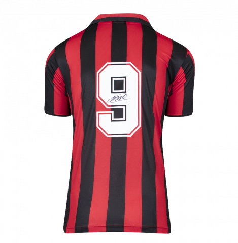 Marco Van Basten Back Autographed AC Milan Home Jersey