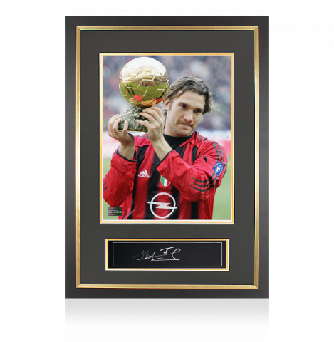 Andriy Shevchenko Autographed Plaque and Photo Frame: 2004 Ballon d'Or Winner