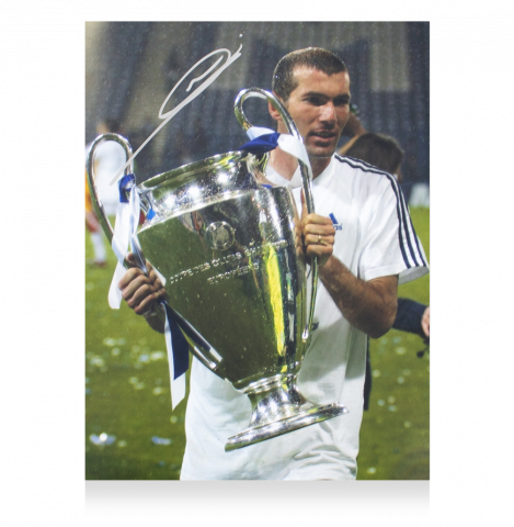 Zinedine Zidane Autographed Real Madrid Photo: 2002 UEFA Champions League Winner